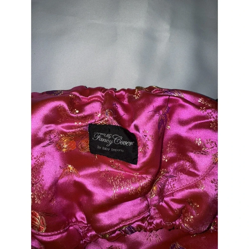Baby Emporio My Fancy Cover Shopping Cart Cover Pink Floral Satin Brocade Padded